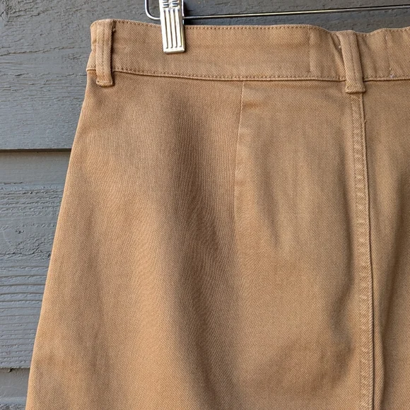 Everlane Patch Pocket Skirt Structured Cotton Size 8 Camel Tan - Picture 4 of 8